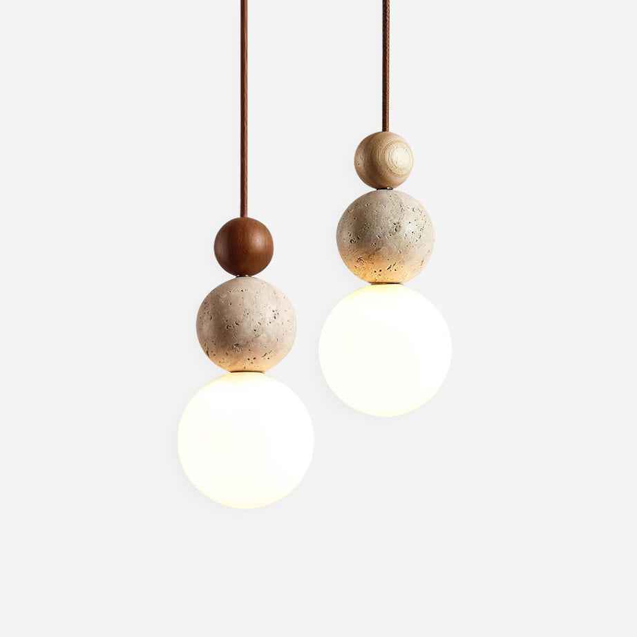 Juvio Lampe Suspension Boule en Travertin - Neutralighting
