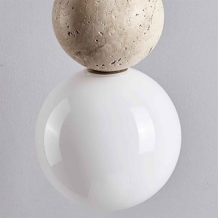 Juvio Lampe Suspension Boule en Travertin - Neutralighting