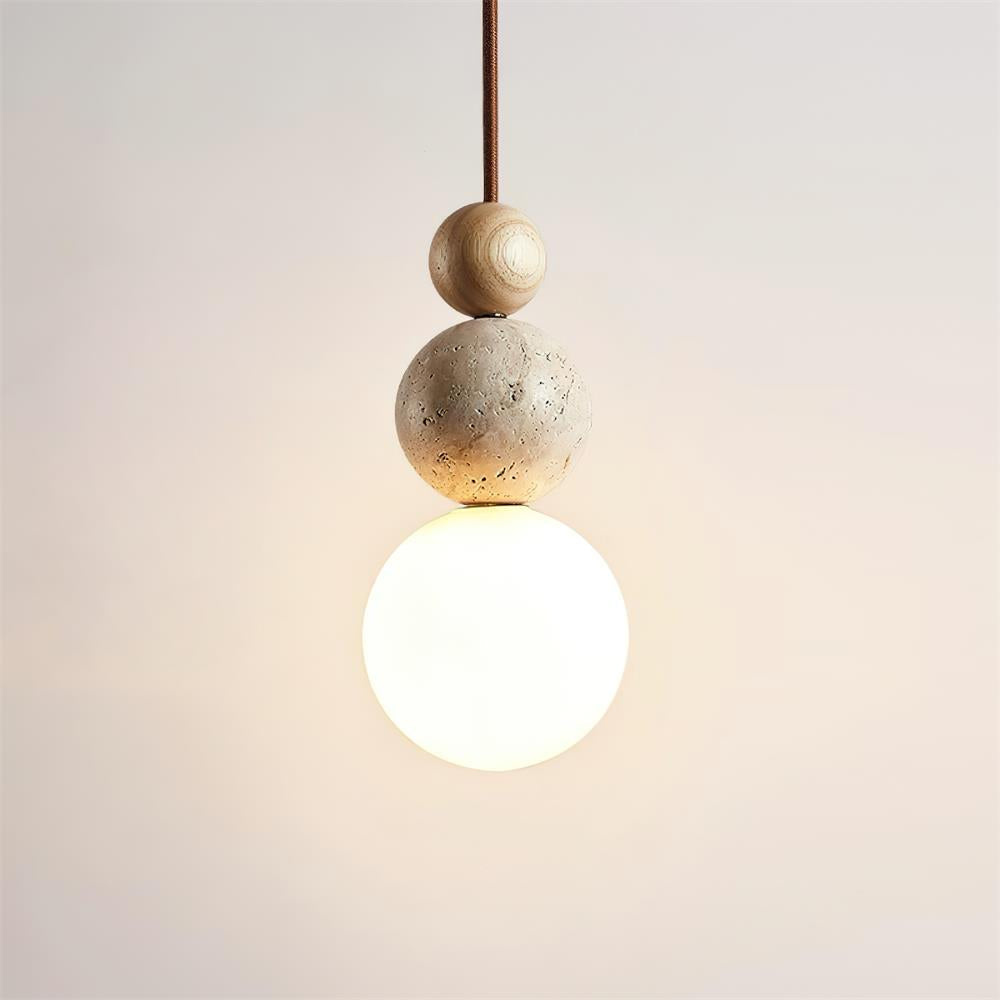 Juvio Lampe Suspension Boule en Travertin - Neutralighting