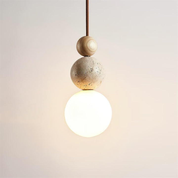 Juvio Lampe Suspension Boule en Travertin - Neutralighting