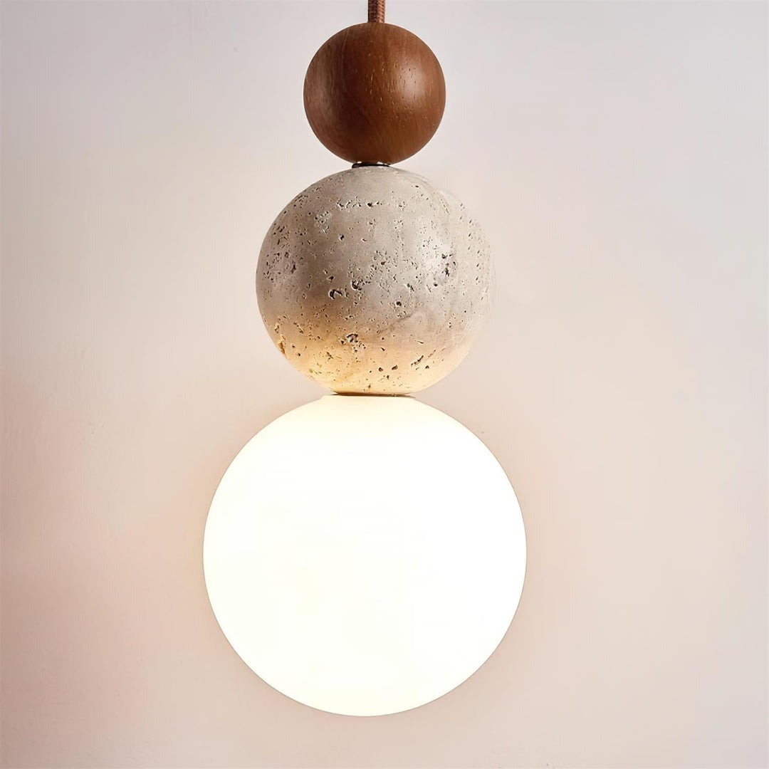 Juvio Lampe Suspension Boule en Travertin - Neutralighting