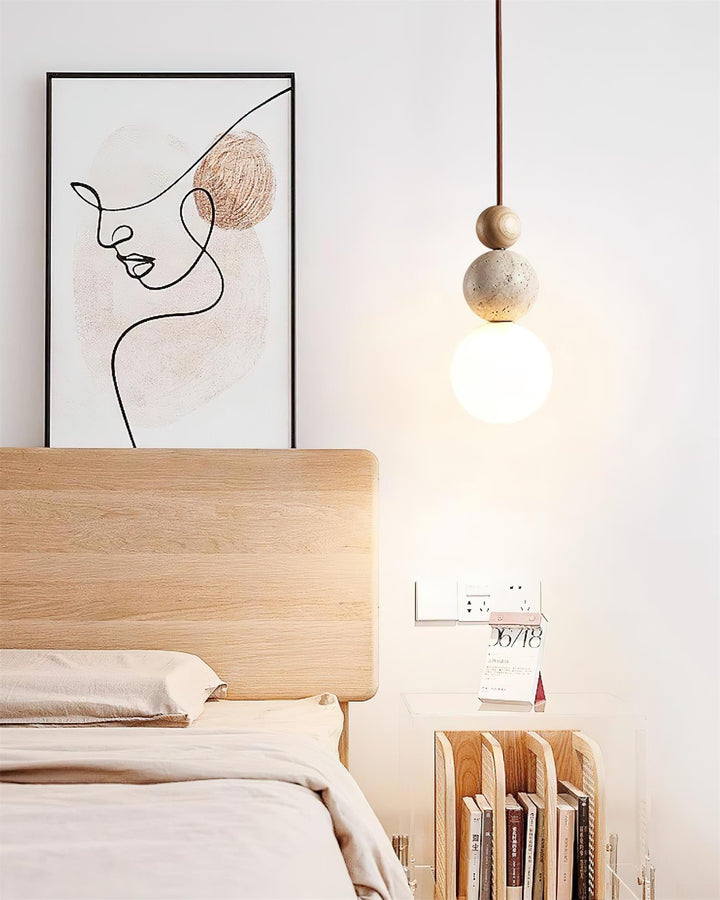 Juvio Lampe Suspension Boule en Travertin - Neutralighting