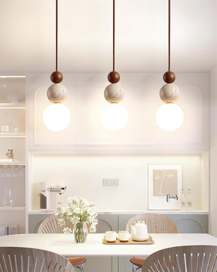 Juvio Lampe Suspension Boule en Travertin - Neutralighting