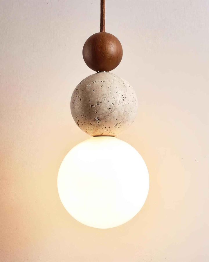Juvio Lampe Suspension Boule en Travertin - Neutralighting