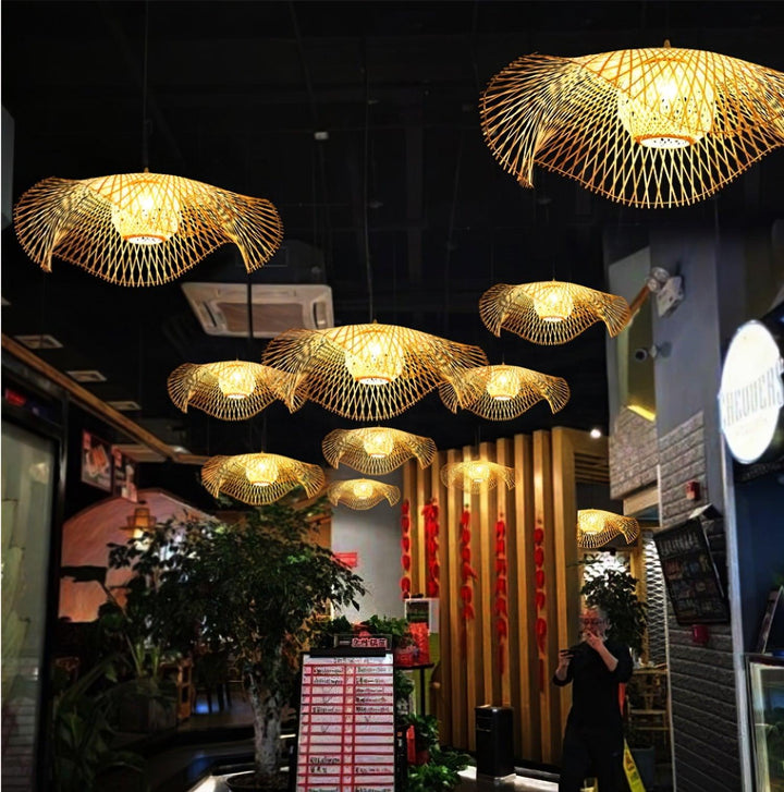 Dune Suspension Bambou Tressage Ouvert Naturel - Neutralighting