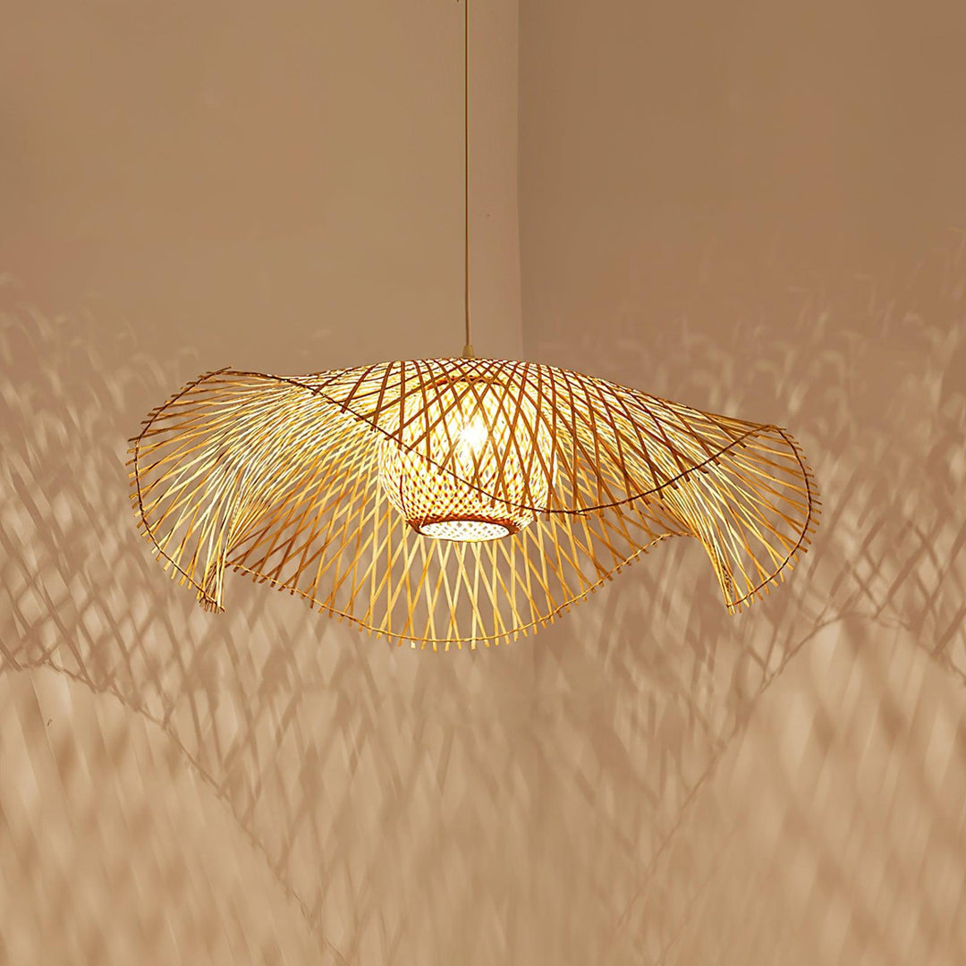 Dune Suspension Bambou Tressage Ouvert Naturel - Neutralighting