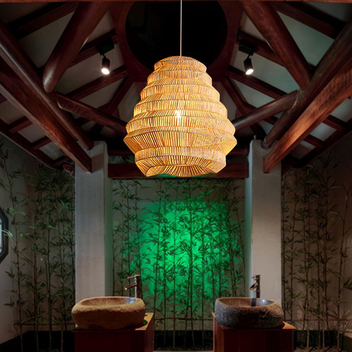 Strata Lampe Pendante Moderne en Bambou - Neutralighting