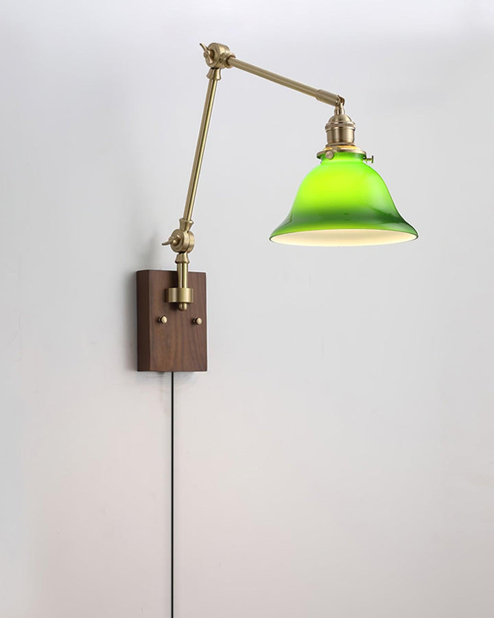 Vionde Applique murale réglable en laiton et verre vert - Neutralighting