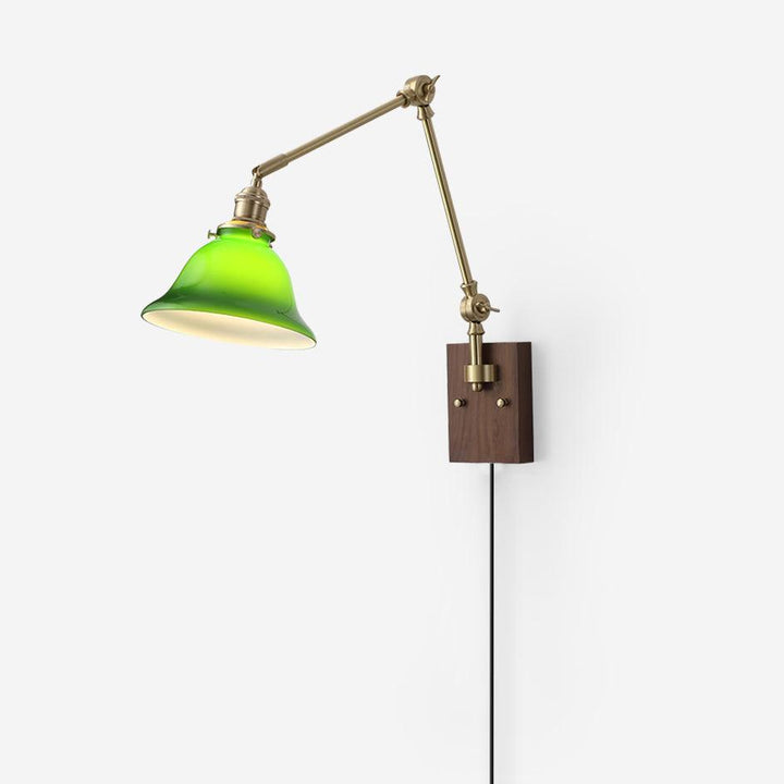 Vionde Applique murale réglable en laiton et verre vert - Neutralighting