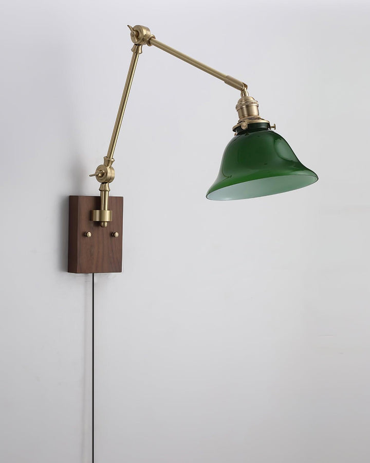 Vionde Applique murale réglable en laiton et verre vert - Neutralighting