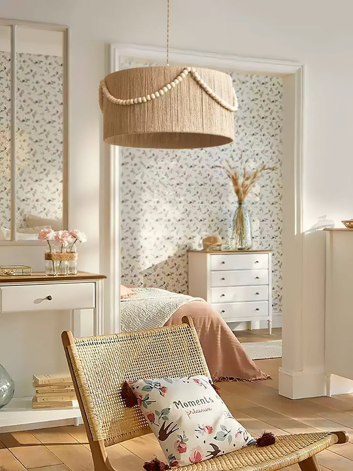 Ershaa Suspension Bohème Élégante à Perles Naturelles - Neutralighting