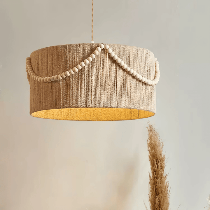 Ershaa Suspension Bohème Élégante à Perles Naturelles - Neutralighting