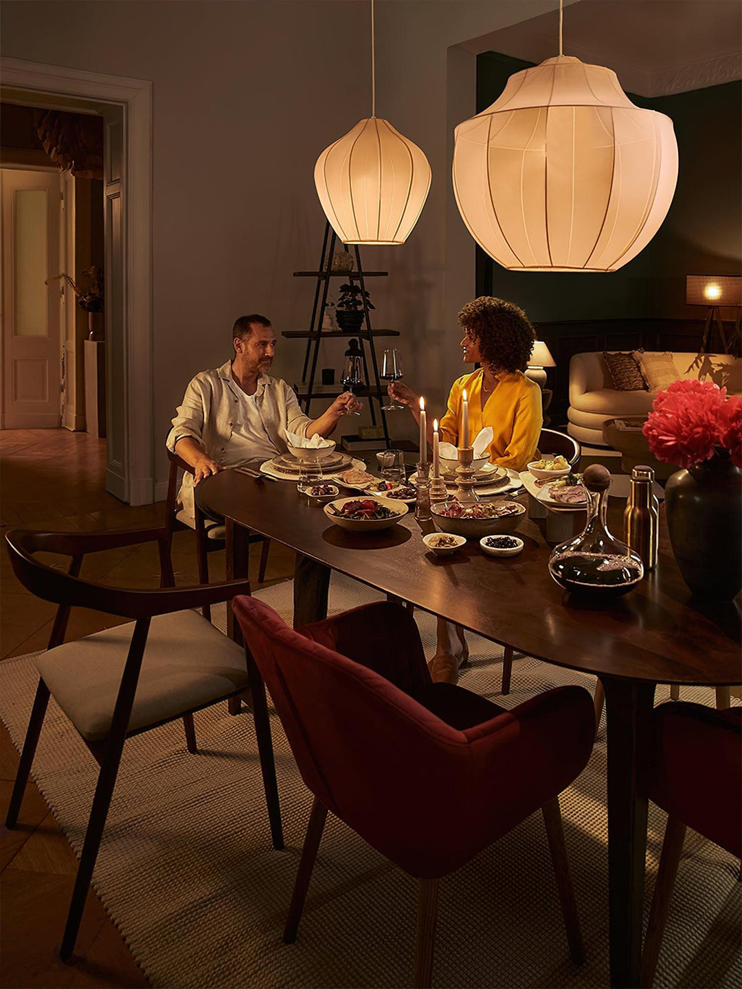 Eraeyra Lampe Suspension en Tissu Maille d&