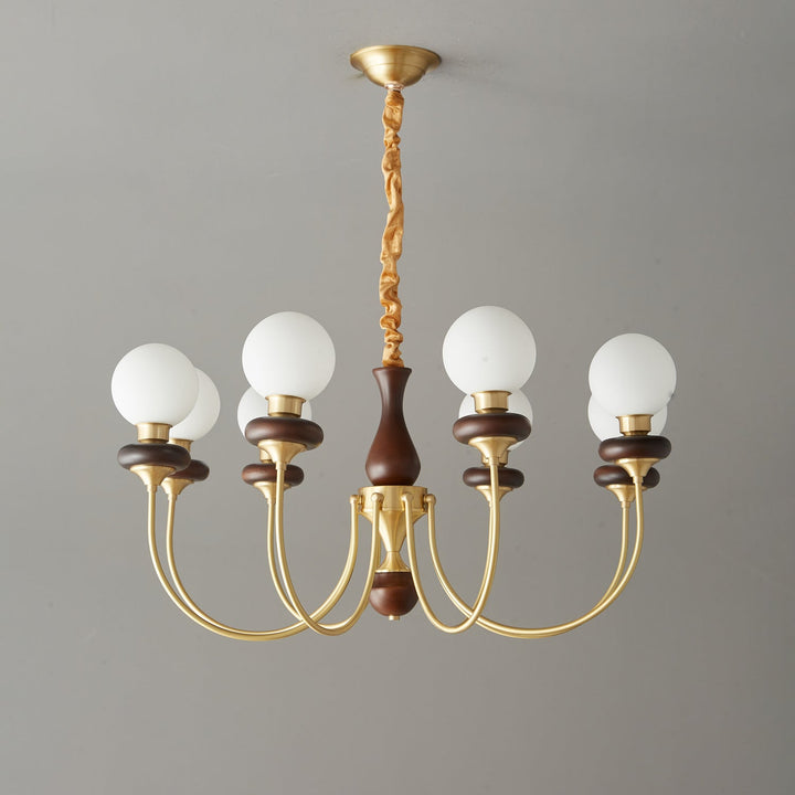 Cotheor Lustre Vintage Traditionnel en Bois et Verre Arc - Neutralighting