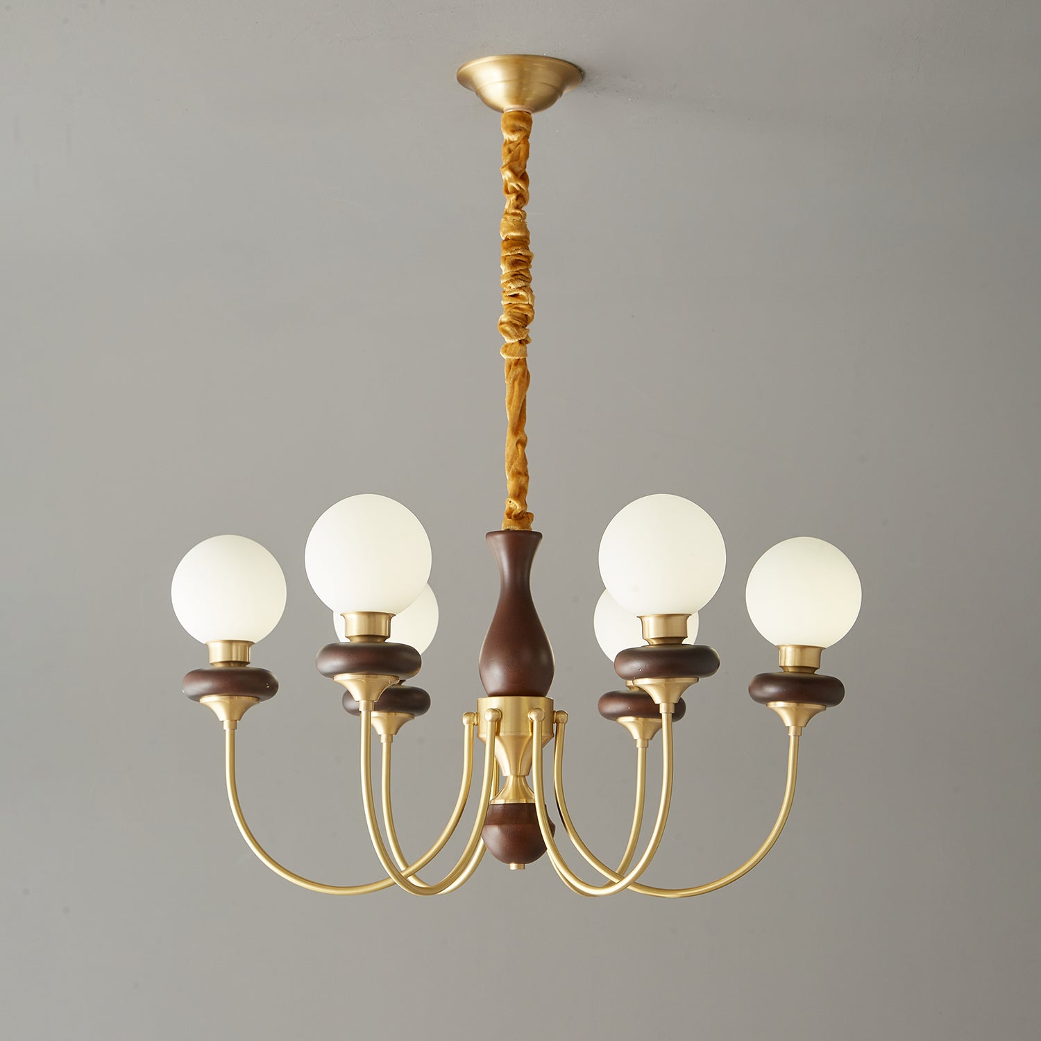 Cotheor Lustre Vintage Traditionnel en Bois et Verre Arc - Neutralighting
