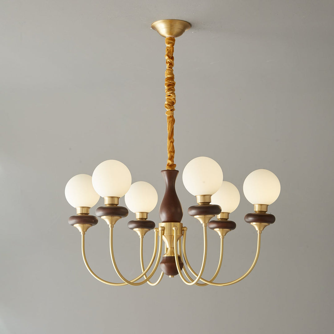 Cotheor Lustre Vintage Traditionnel en Bois et Verre Arc - Neutralighting