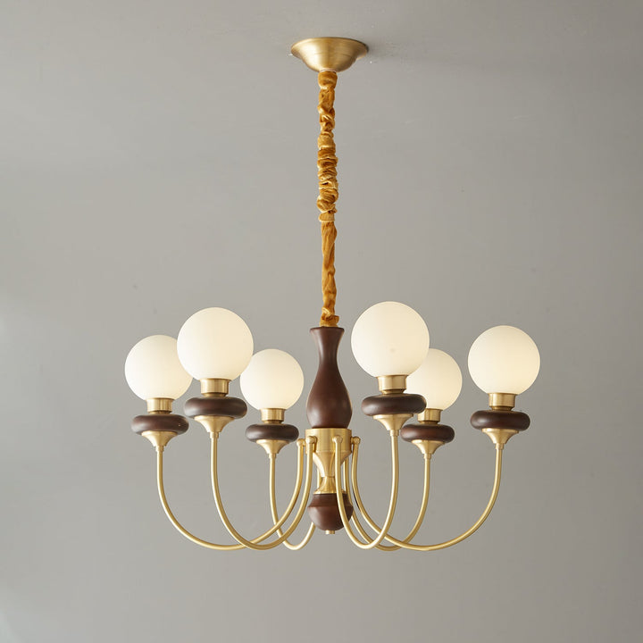 Cotheor Lustre Vintage Traditionnel en Bois et Verre Arc - Neutralighting