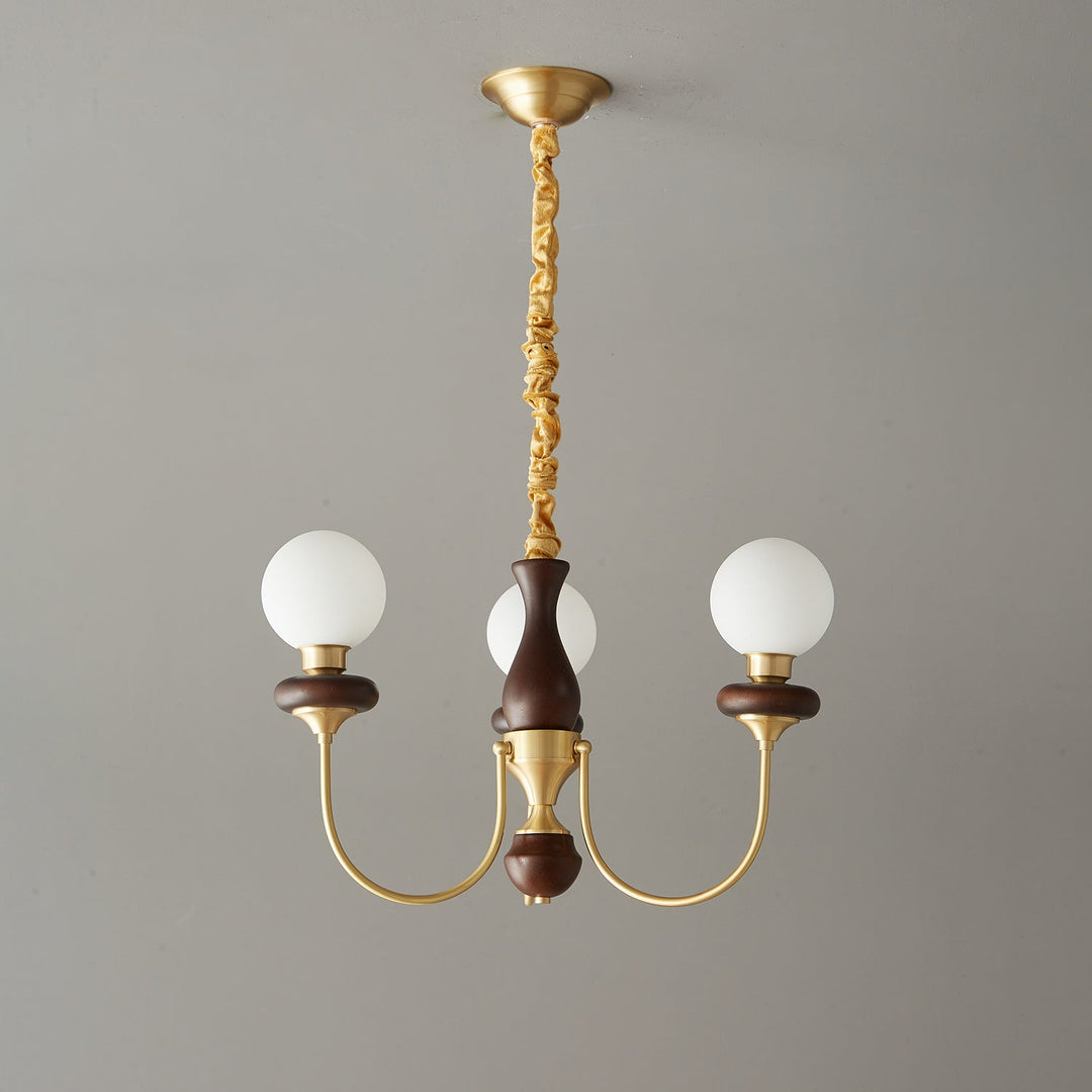 Cotheor Lustre Vintage Traditionnel en Bois et Verre Arc - Neutralighting
