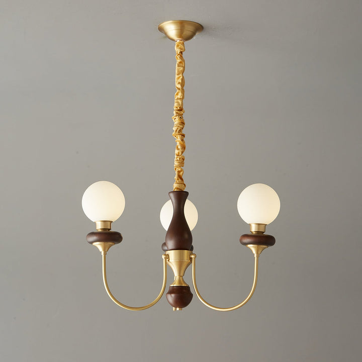 Cotheor Lustre Vintage Traditionnel en Bois et Verre Arc - Neutralighting