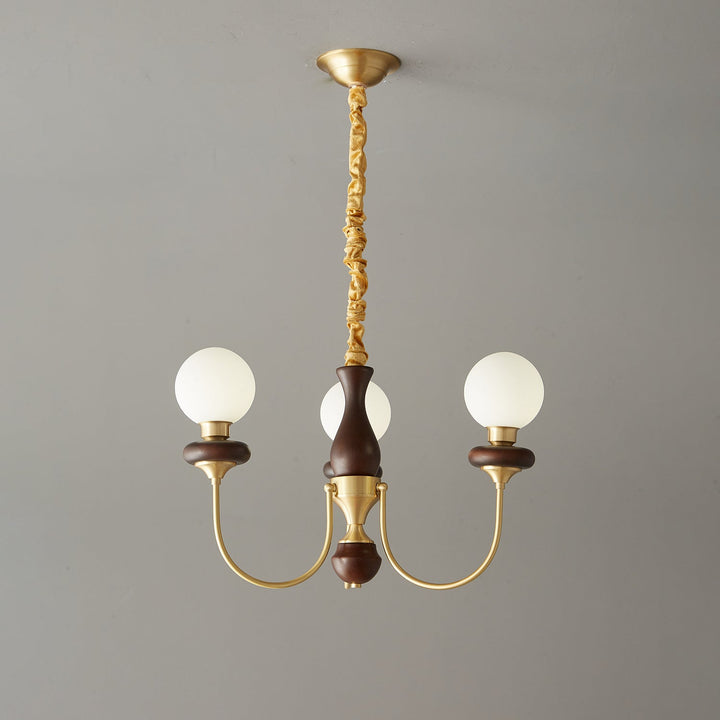 Cotheor Lustre Vintage Traditionnel en Bois et Verre Arc - Neutralighting