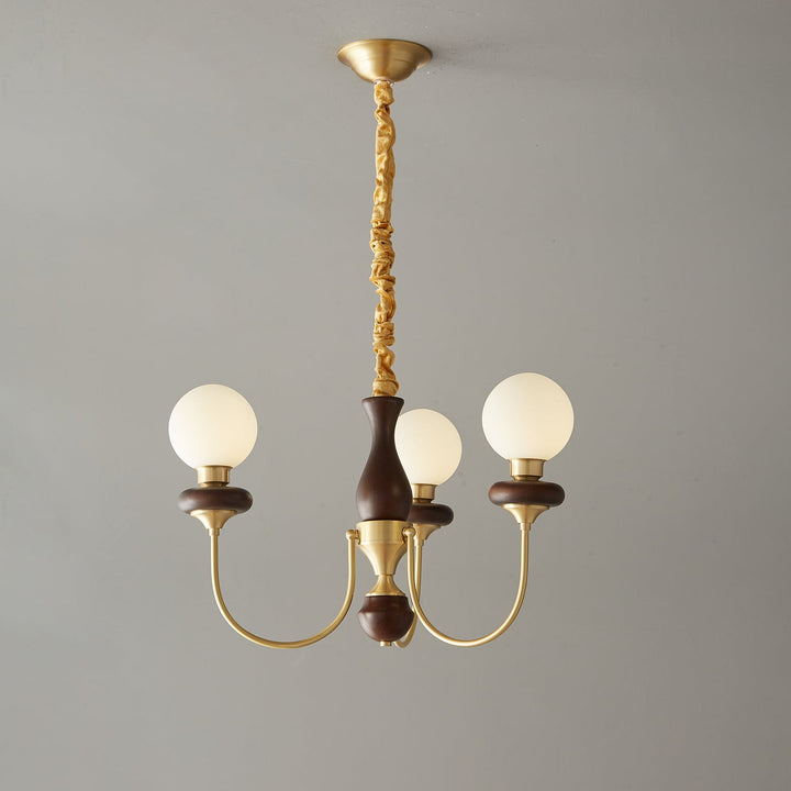 Cotheor Lustre Vintage Traditionnel en Bois et Verre Arc - Neutralighting