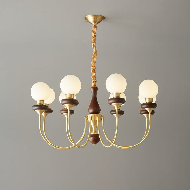 Cotheor Lustre Vintage Traditionnel en Bois et Verre Arc - Neutralighting