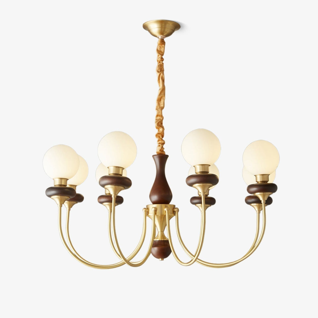 Cotheor Lustre Vintage Traditionnel en Bois et Verre Arc - Neutralighting