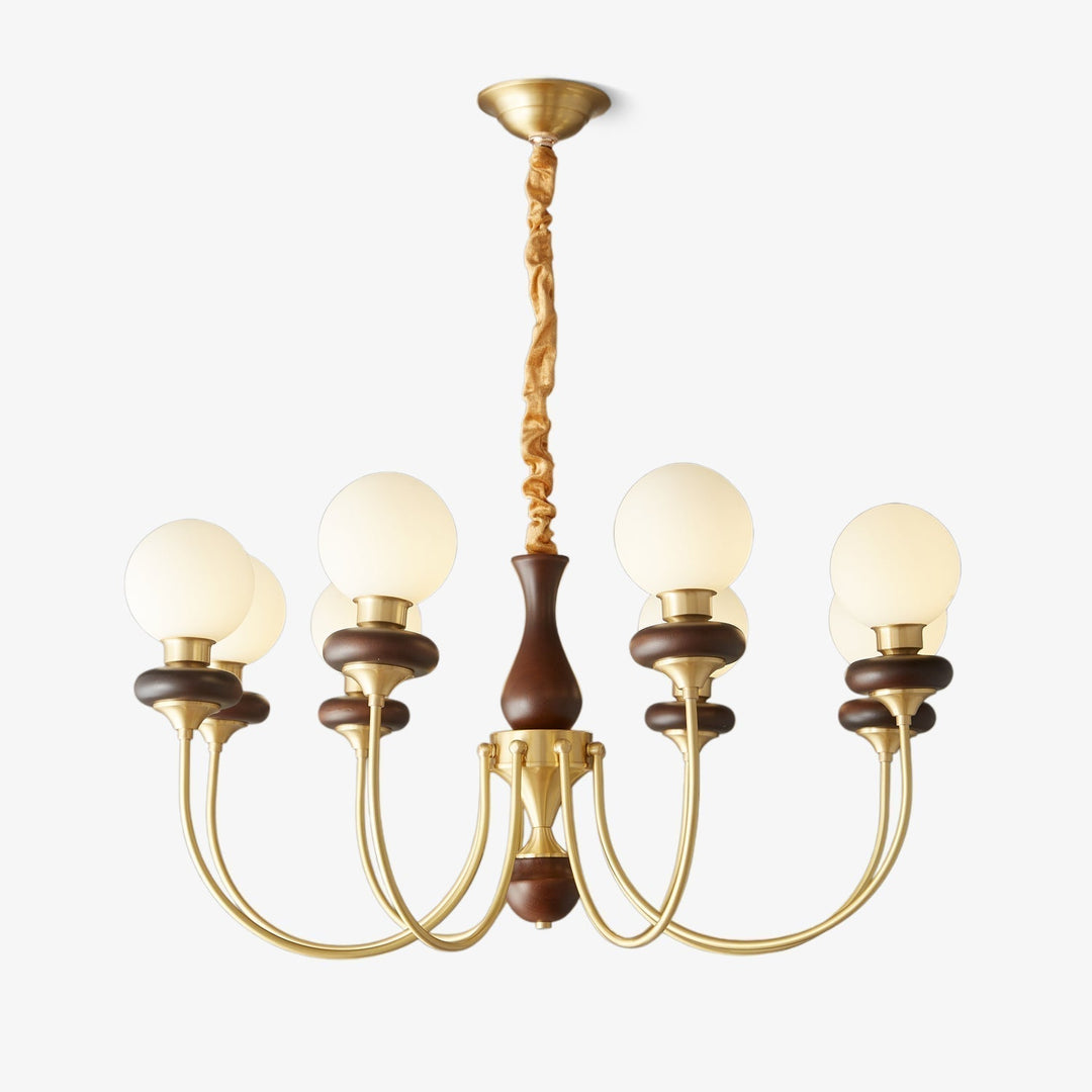 Cotheor Lustre Vintage Traditionnel en Bois et Verre Arc - Neutralighting