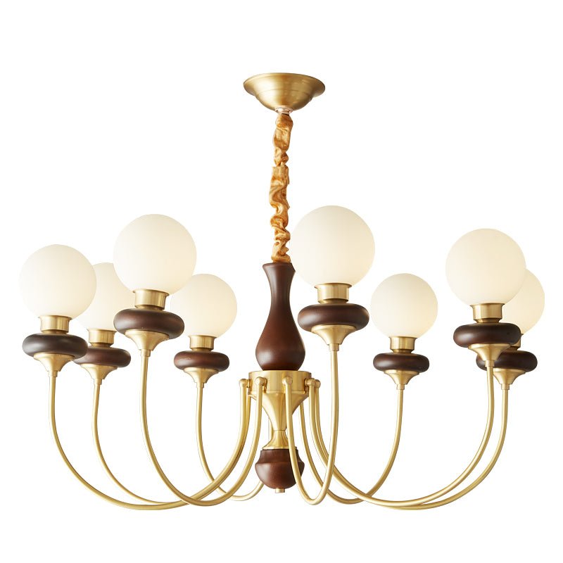 Cotheor Lustre Vintage Traditionnel en Bois et Verre Arc - Neutralighting