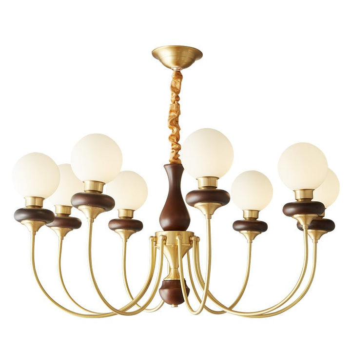 Cotheor Lustre Vintage Traditionnel en Bois et Verre Arc - Neutralighting