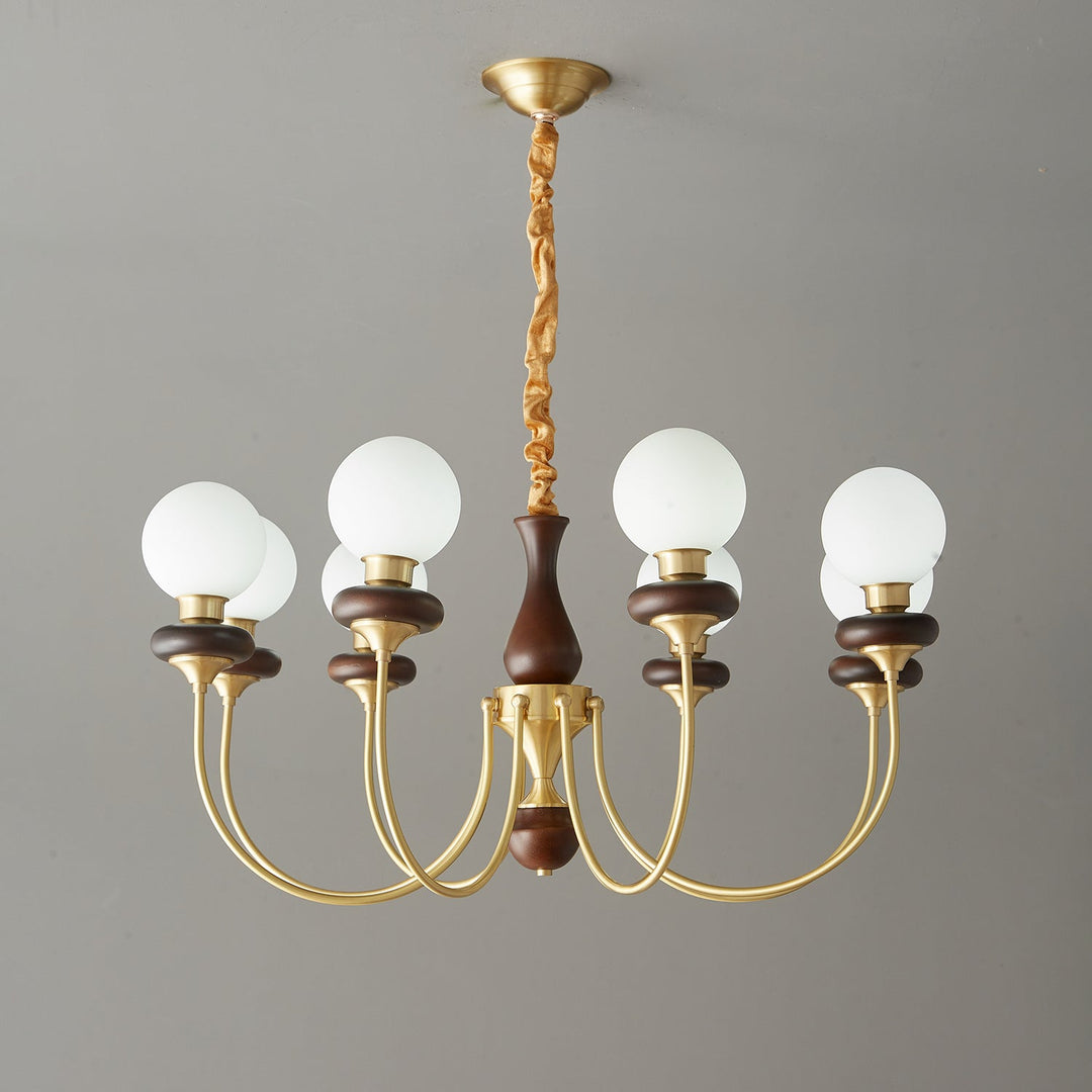 Cotheor Lustre Vintage Traditionnel en Bois et Verre Arc - Neutralighting