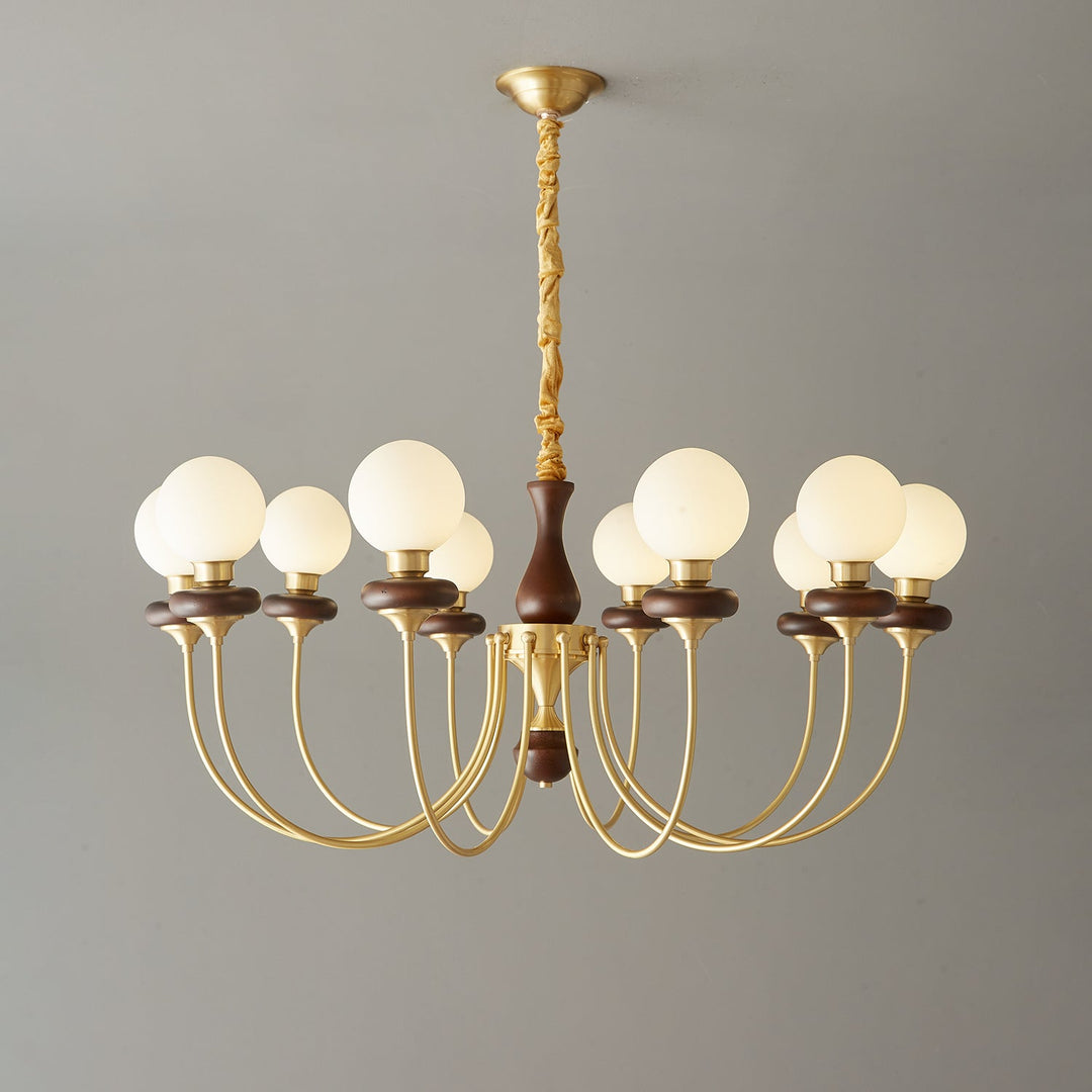 Cotheor Lustre Vintage Traditionnel en Bois et Verre Arc - Neutralighting