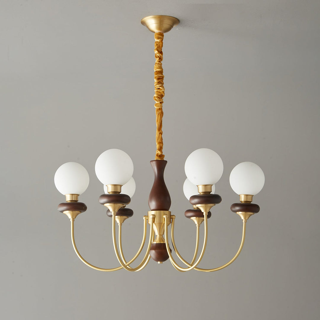 Cotheor Lustre Vintage Traditionnel en Bois et Verre Arc - Neutralighting