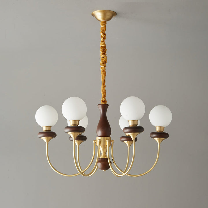 Cotheor Lustre Vintage Traditionnel en Bois et Verre Arc - Neutralighting