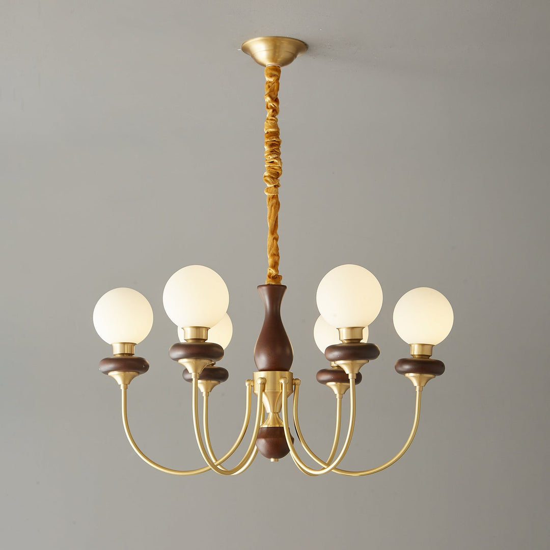 Cotheor Lustre Vintage Traditionnel en Bois et Verre Arc - Neutralighting