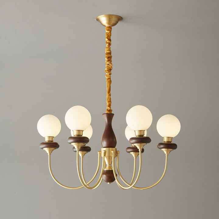 Cotheor Lustre Vintage Traditionnel en Bois et Verre Arc - Neutralighting
