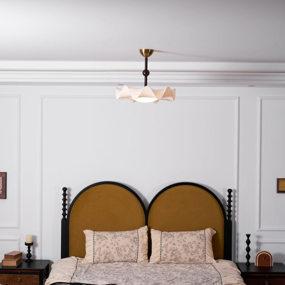 Avlorus Lampe Plafonnier Traditionnelle Premium Élégance Bois Tissu - Neutralighting