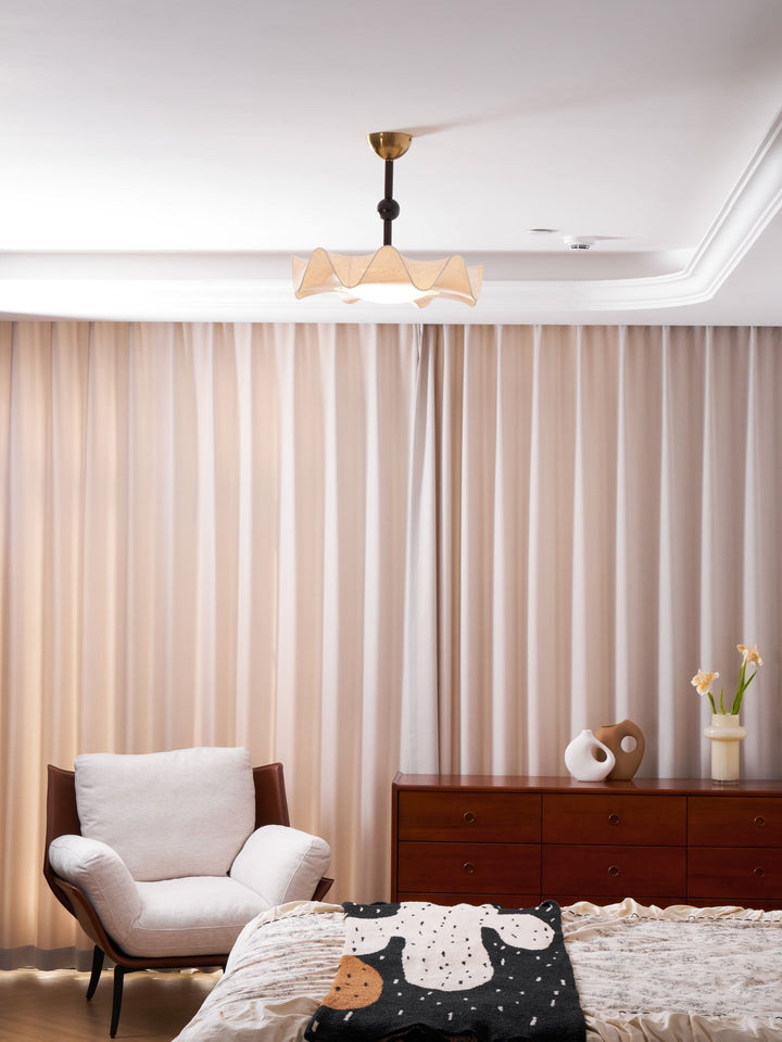 Avlorus Lampe Plafonnier Traditionnelle Premium Élégance Bois Tissu - Neutralighting