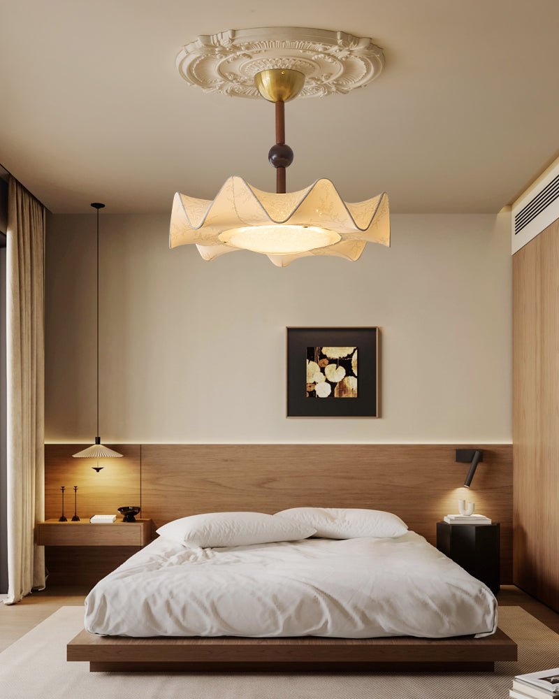 Avlorus Lampe Plafonnier Traditionnelle Premium Élégance Bois Tissu - Neutralighting