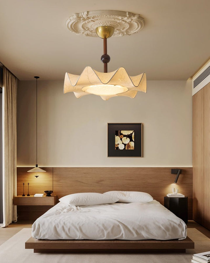 Avlorus Lampe Plafonnier Traditionnelle Premium Élégance Bois Tissu - Neutralighting