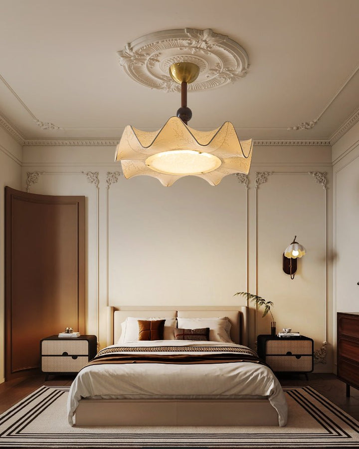 Avlorus Lampe Plafonnier Traditionnelle Premium Élégance Bois Tissu - Neutralighting