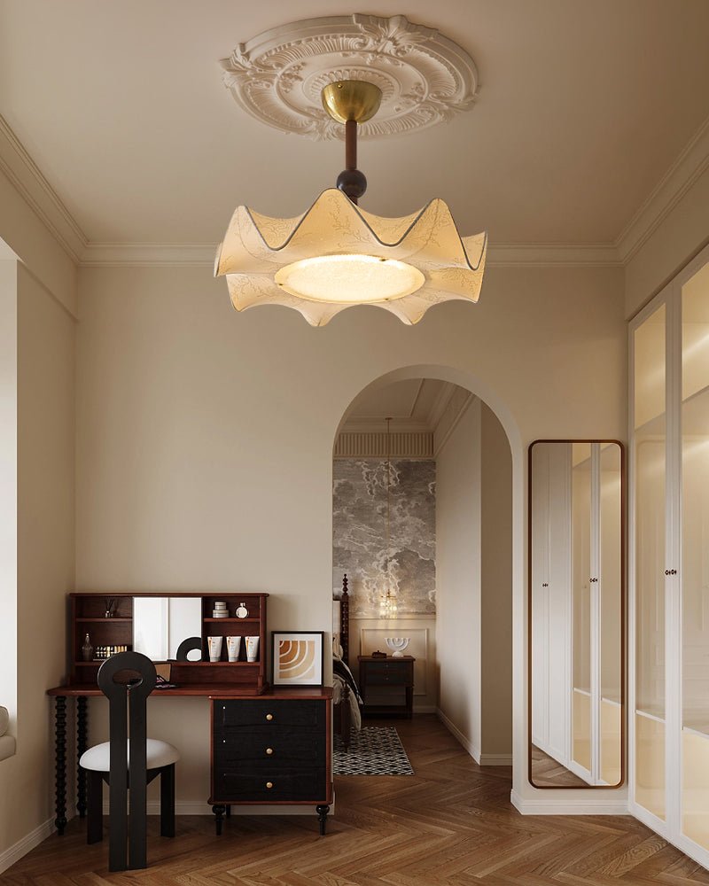 Avlorus Lampe Plafonnier Traditionnelle Premium Élégance Bois Tissu - Neutralighting