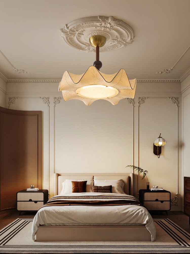 Avlorus Lampe Plafonnier Traditionnelle Premium Élégance Bois Tissu - Neutralighting