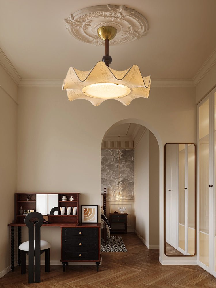 Avlorus Lampe Plafonnier Traditionnelle Premium Élégance Bois Tissu - Neutralighting