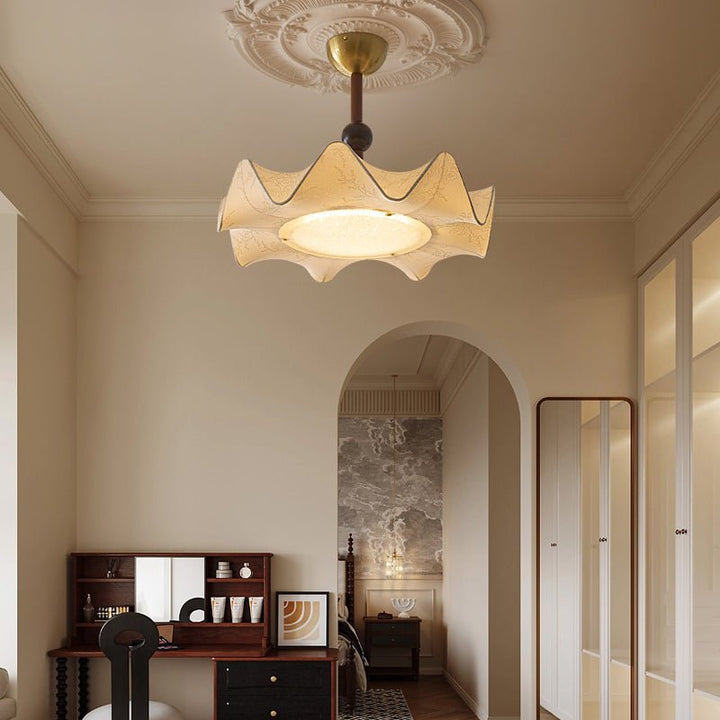 Avlorus Lampe Plafonnier Traditionnelle Premium Élégance Bois Tissu - Neutralighting