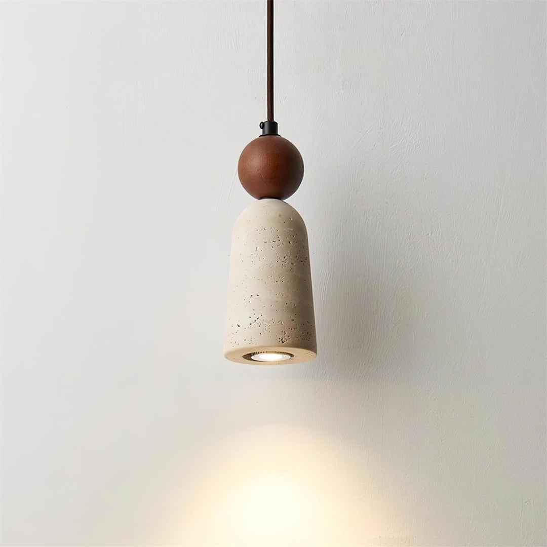 Bellaro Suspension Travertin et Bois - Neutralighting