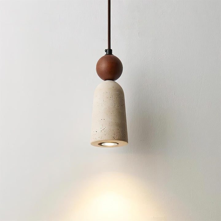 Bellaro Suspension Travertin et Bois - Neutralighting