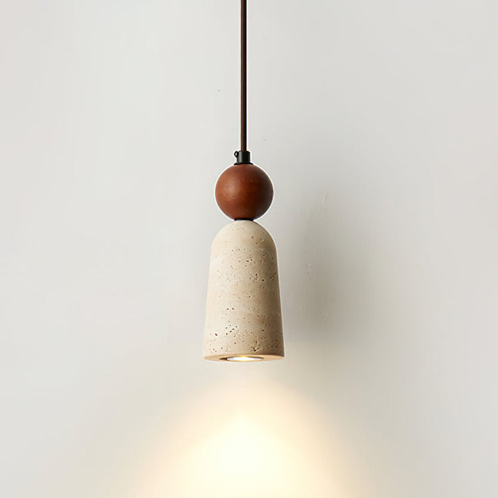 Bellaro Suspension Travertin et Bois - Neutralighting