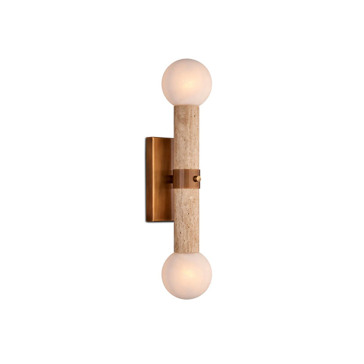 Dvaluvyh Moderne Minimaliste Travertin Métal Verre Applique Murale - Neutralighting