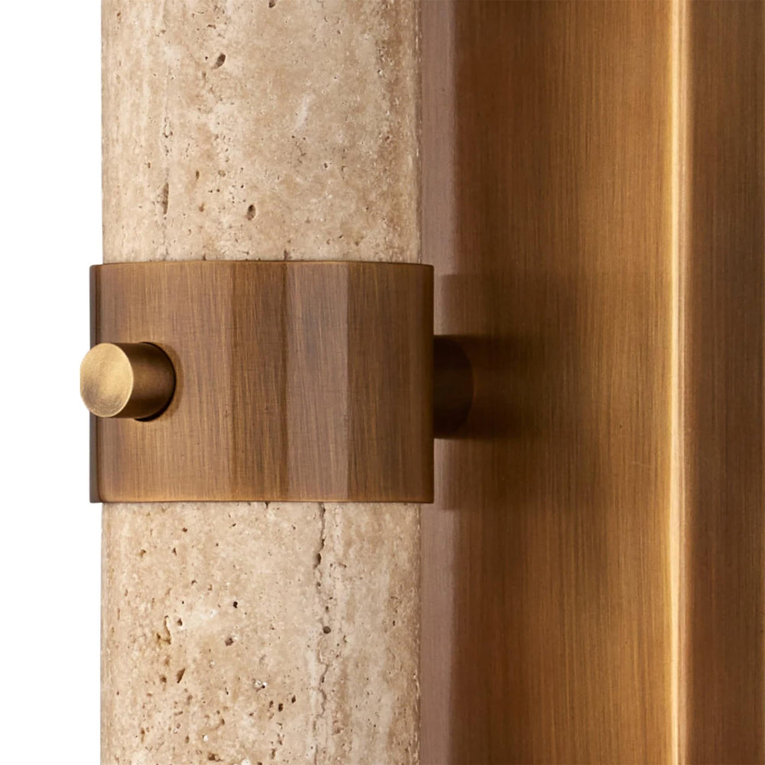 Dvaluvyh Moderne Minimaliste Travertin Métal Verre Applique Murale - Neutralighting